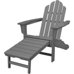 Cape Soleil, Verde Adirondack Chair with Attached Ottoman in Slate Gray